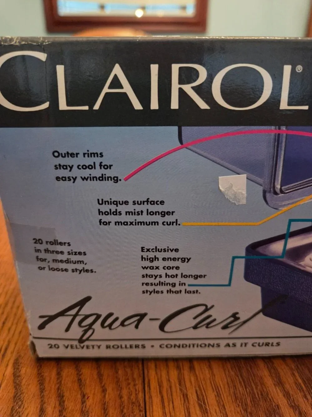 Vintage Clairol Aqua Curl Aqua Steam 20 Blue Velvet Rollers Model K-40